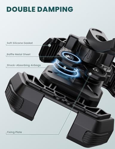 GREFAY Motorbike Phone Holder, Mirror Mount Anti-Vibration, 4.7-7.2" Phones — view 3