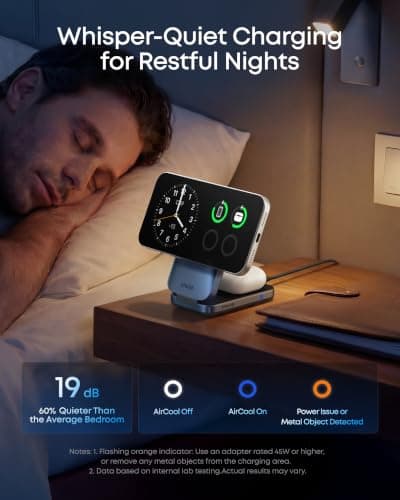 Anker Prime 3‑in‑1 Wireless Charger, Qi2‑Certified 25W, MagSafe‑Compatible — view 6
