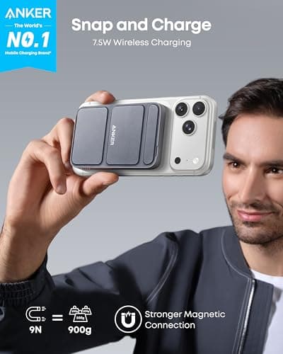 Anker 622 Magnetic Power Bank, 5,000mAh Foldable Wireless Portable Charger — view 2