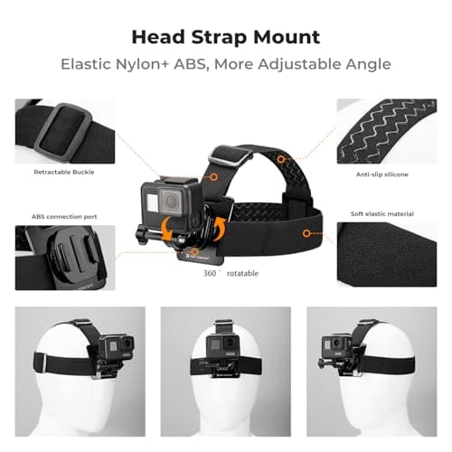 K&F CONCEPT Head Strap & Chest Mount Set Action Camera Accessories Kit — view 4