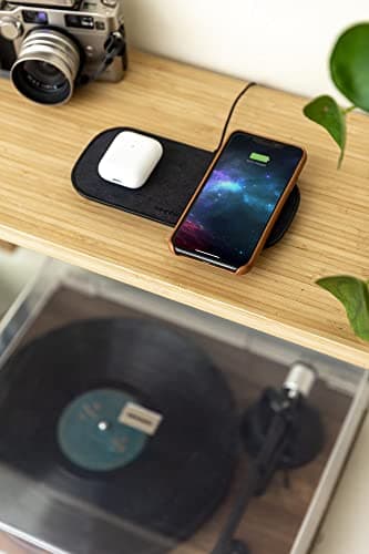 Mophie Dual Qi Wireless Charging Pad 10W (Fabric) with UK Plug Adaptor - Grey/Black - 409903634 — view 3