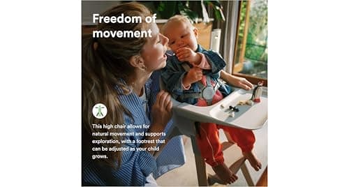 Stokke Clikk High Chair - Portable Baby Highchair with Tray, Footrest & Harness - Easy Tool-Free Assembly for Home & Travel, 6 Months to 3 Years, Glacier Green — view 3
