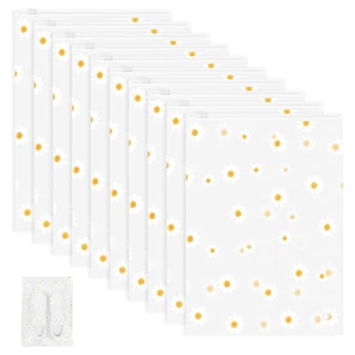 GAOHAN 10Pcs ZipLock Shoe Bags Multi-Purpose Daisy Print Travel Storage Bag