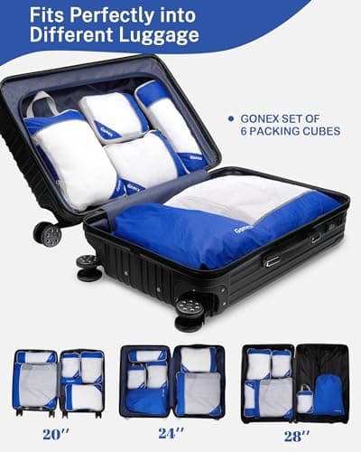 Gonex Compression Packing Cubes for Travel, Mesh Bags Luggage Organizers — view 5