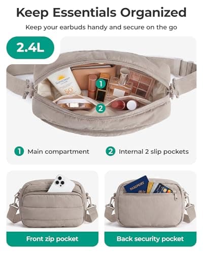 bagsmart Crossbody Bag for Women with Detachable Earphone Case — view 3