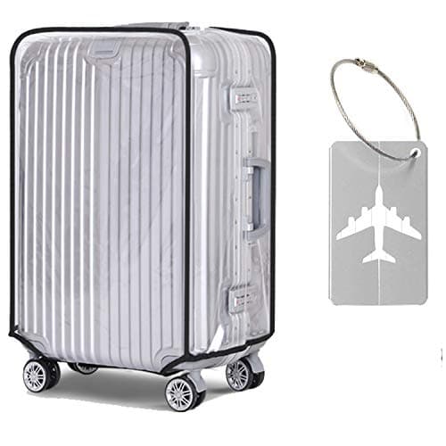 Alledomain Transparent Travel Luggage Cover Waterproof Dust-Proof PVC Include 1 Luggage Tag - Fits for 28 Inch Suitcase