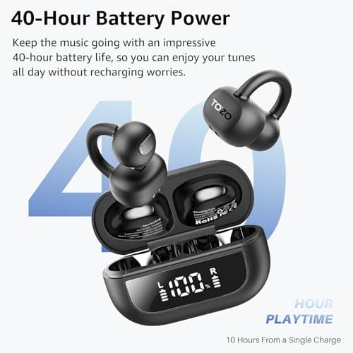 TOZO OpenEarRing Open Ear Headphones 40H Bluetooth 5.4 Lightweight Comfort — view 5