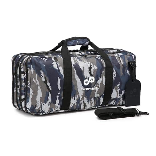 EVERPRIDE 4 Pocket - CAMO - Chef Knife Bag Holds 20 Knives 4 Storage Compartments,Professional Culinary Case with Shoulder Strap, Black, Laptop/Tablet Padded Slot - Knives Not Included