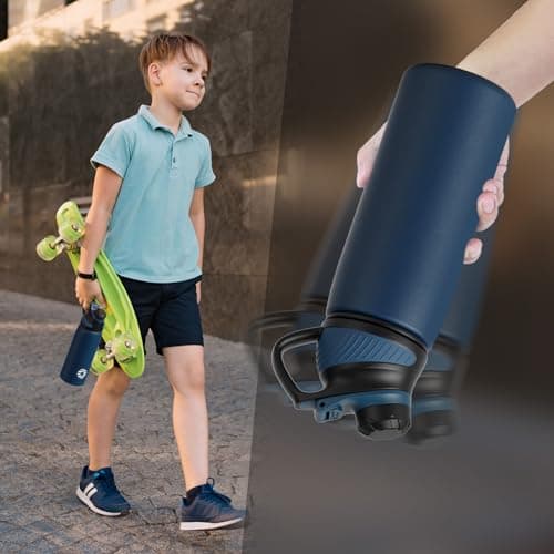 FJbottle Stainless Steel Sports Water Bottle with Magnetic Lid 1 L, 800 ml, 600 ml,Suitable for Carbonated Drinks Bicycle Water Bottle Thermal for School, Fitness — view 6