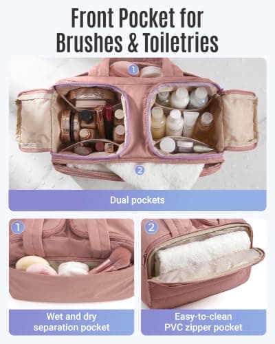 LIGHT FLIGHT Large Toiletry Bags for Women, Travel Makeup Bag & Wash Bag — view 2