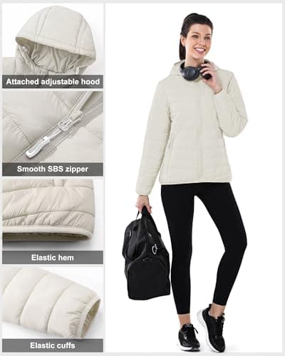 Outdoor Ventures Women's Packable Hooded Puffer Jacket Quilted Jacket — view 4