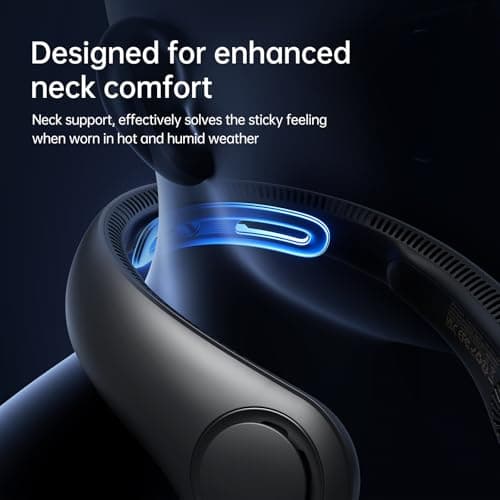 JISULIFE Portable Neck Fan Upgraded: Neckbrace Hands-Free, 5-Speed 5000 mAh — view 2