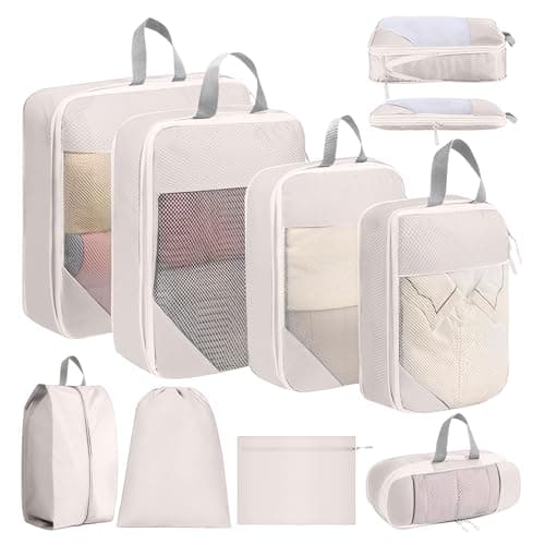SYEXDZON Compression Packing Cubes, 8pcs Travel Organisers