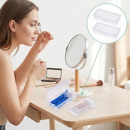 6Pcs Cotton Swab Holder Travel Floss Pick Case Cotton Pad Storage Container — view 4
