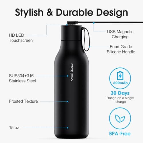 VSITOO S1 Max 33oz Insulated Stainless Steel Self-Cleaning Water Bottle — view 5