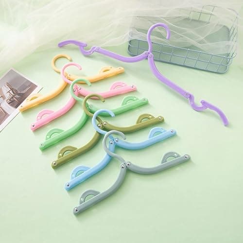 LIDOUK Travel Hangers, Portable Clothes Hangers Plastic Folding Plastic Clothes Coat Hangers for Travel Outdoor Camping Hiking 5 Colors (20PACK) — view 5