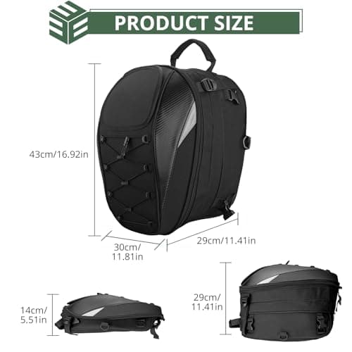 EYPINS Waterproof Motorcycle Backpack with Helmet Carrier & Waterproof Bag - 24-36L Expandable — view 2