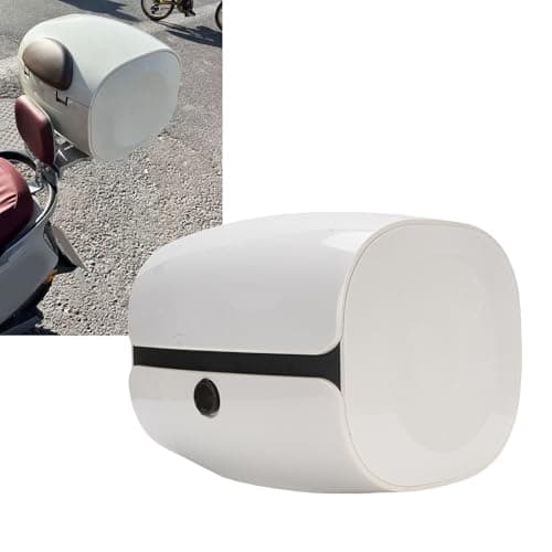 Dilwe Motorcycle Tail Top Box, ABS Lightweight Rain Proof Storage Trunk for Motorbike Luggage with 32L Capacity for Travelling (Bright White) — view 4