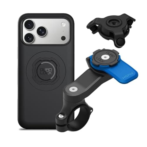 Quad Lock Motorcycle Handlebar Kit with Damper and MAG Case for iPhone 17 Pro Max