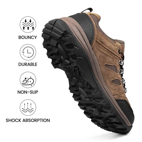 CC-Los Men's Waterproof Lightweight Walking Shoes Non-Slip Hiking Brown Size 6.5 — view 5