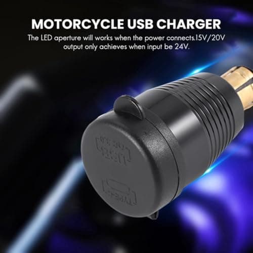 TOBEOME Motorcycle DIN Plug Waterproof Charger to QC3.0 USB Charger & Type C 30W Power Delivery Adapter Socket — view 4