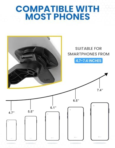 Laven & Ivory Bike Phone Holder for Smartphones (4.7"-7.4") | 360° Rotating Motorcycle Phone Holder | Secure Handlebar Phone Holder for iPhone, Samsung, Cycling, Motorbikes & Scooters (Black) — view 4