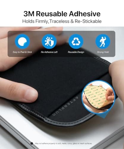 Afterplug Stick-On Mouse Holder for Laptop, 3M Adhesive Elastic Pouch — view 4
