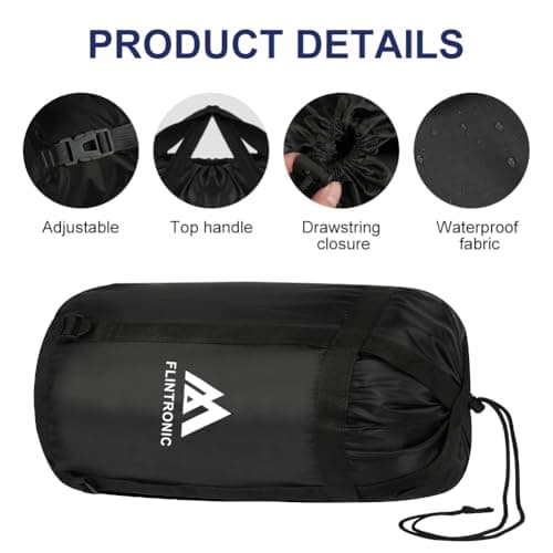 flintronic 2 Pcs Compression Stuff Sack for Sleeping Bag, Lightweight Waterproof Compact Stuff Sack, Compression Bag with Ripstop Fabric, Storage Bag with Drawstring Closure for Camping, Hiking, L+XL — view 3