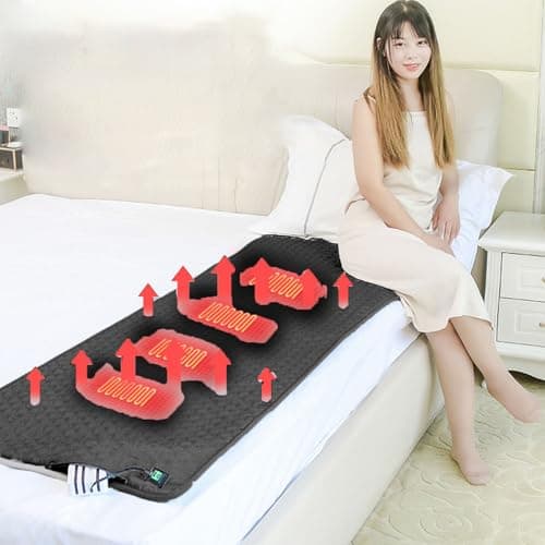 Adfaga Heated Sleeping Bag Pad Electric Heating Pad 3 Adjustable Temperature Levels 4 Heating Zones USB Type C Portable Lightweight for Camping Hiking Weather Outdoor Adventures Kh — view 5