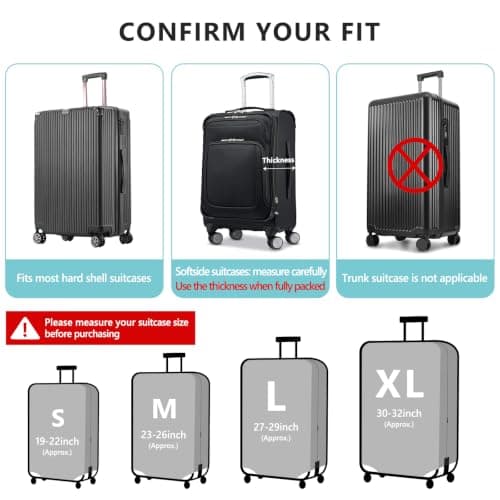 TRAVELKIN more than travel Travelkin Luggage Cover Washable Suitcase Cover Suitcase Protector Anti-scratch Suitcase cover Fits 18-32 Inch Luggage, Navy-Blue, S(18-21inch suitcase) — view 3