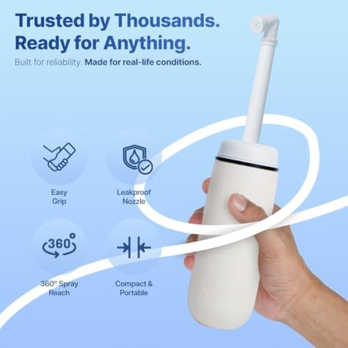 ABDEEZ Portable Bidet - 380 ML Leakproof Freshness Solution for On-The-Go Hygiene | Collapsible & Expandable Design | Ideal for Travel, Camping (Ivory, Standard) — view 6