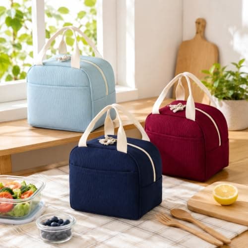 Insulated Lunch Bag, Portable Thermal Lunch Tote Cooler Bag for Work School — view 4