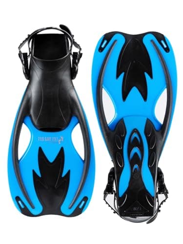 Two Bare Feet Snorkel, Mask and Fins/Flippers PVC Diving Set (Kids) With Anti Fog and Wide View Mask, Anti-Leak, Tempered Glass- Scuba Dive Snorkelling Sets (S-M Childs 9-13, Aqua) — view 3