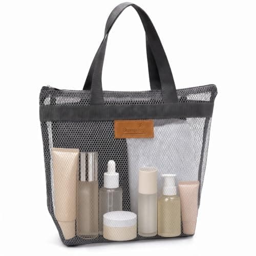 LYJinJuHang 1PC Mesh Shower Bag Quick Dry Mesh Shower Caddy Grey
