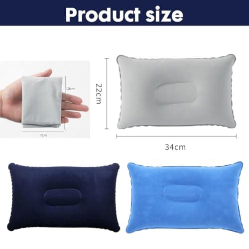 Inflatable Travel Pillows 3Pcs Camping Air Cushion for Neck Lumbar Support — view 2