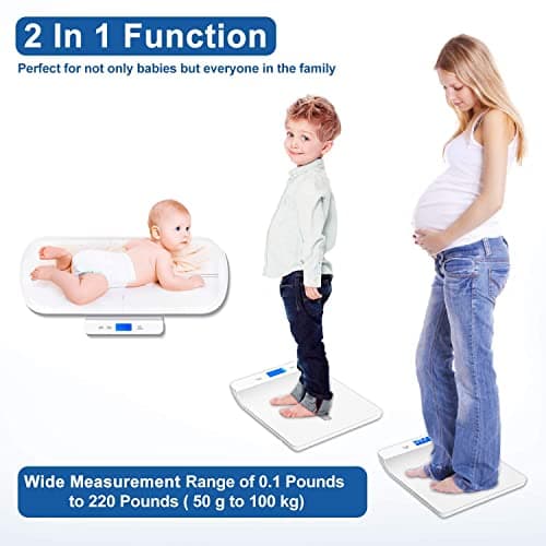 UNICHERRY Bluetooth Baby Scales, baby weighing scale, Multifunctional baby scale with removable tray, baby scales digital with Tare and Hold Functions, Free App and Batteries(Max: 100 kg) — view 6