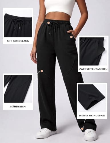 Litherday Womens Tracksuit Bottoms High Waist Straight Leg with Pockets — view 5