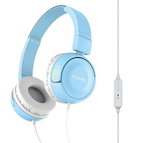 Roxel RX110 Lightweight Wired Foldable Headphones with Mic & Volume Control, On-Ear Headphones, Ergonomic Design, Answer Incoming Calls, Compatible with Android and IOS Devices (Blue) — view 5