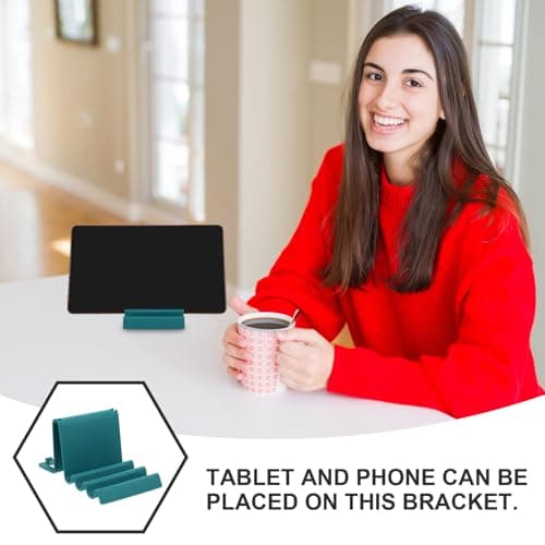 Convenient Wave Three-slots Tablet and Mobile Phone Holder with Anti-slip Feature and Wire Management, Portable Abs Desktop Stand for Home Or Office Use — view 3