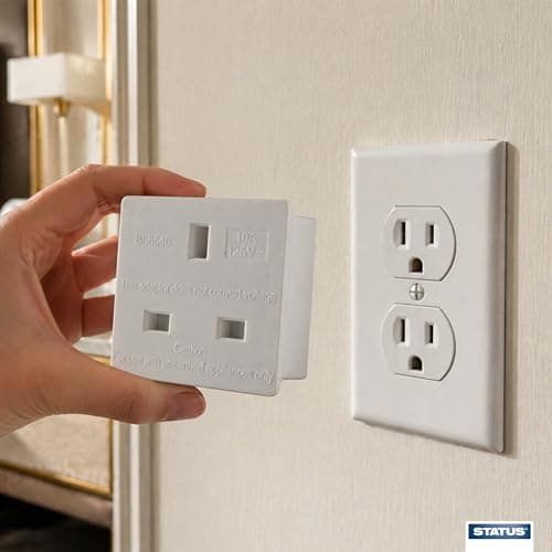 UK to US Adapter England American Socket 3 Pin to 13 Amp Plug Type G to Type A B travel adaptor 10 amp - pack of 2 — view 6