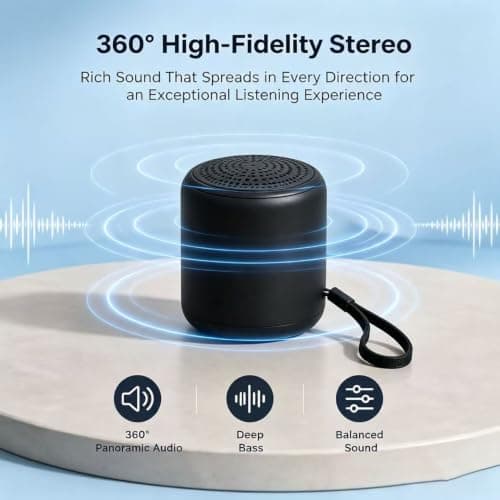 PIJJWY Bluetooth Speaker, Mini Portable Wireless Bluetooth 5.3 Speaker,IPX7 — view 4