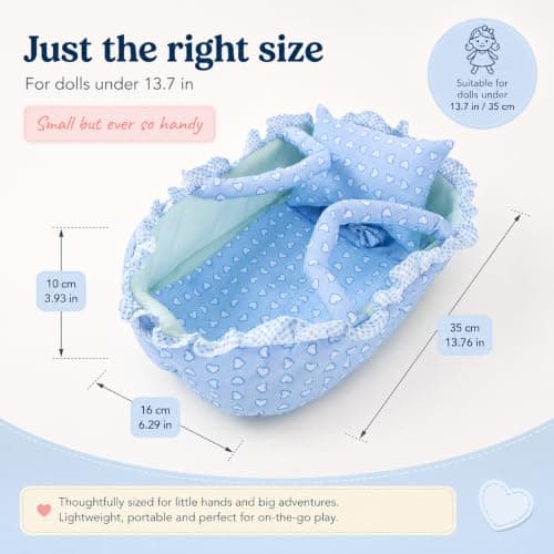 Warmhm Baby Doll Bassinet Carrier, Small Bed with Pillow Doll Accessories — view 2