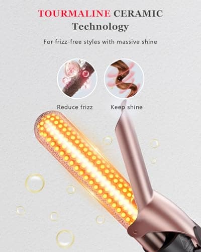 5 in 1 Curling Iron, Hair Curling Wand Set with Thermal Brush and 4 Interchangeable Ceramic Curling Wands (0.35'' -1.25'') Fast Heat Up Dual Voltage Hair Curler for Women All Hair Types and Travel Use — view 4