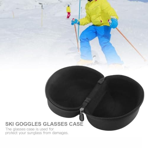 Alomejor Skiing Goggles Case Comfortable Hard Glasses Case with Carabiner Hook Keychain for Snowboard Sport — view 5