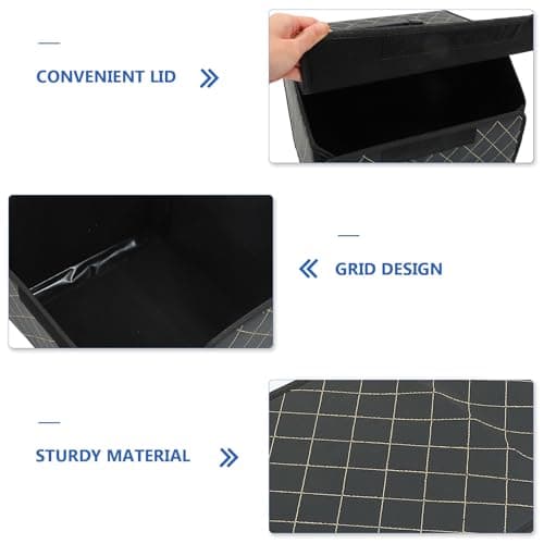 PRETYZOOM Foldable Vehicle Trunk Leather Storage Box for Car Organising — view 3