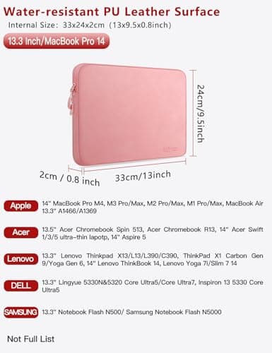 Alfheim 13.3 Inch Waterproof PU Leather Laptop Sleeve — view 2
