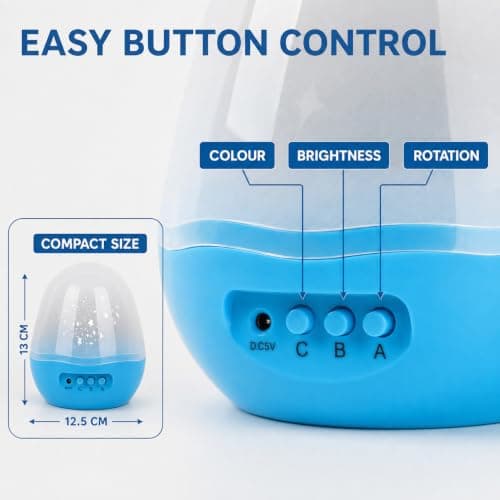 Star Projector Night Light Rotating Sensory Lamp, USB Powered for Kids，Blue — view 4