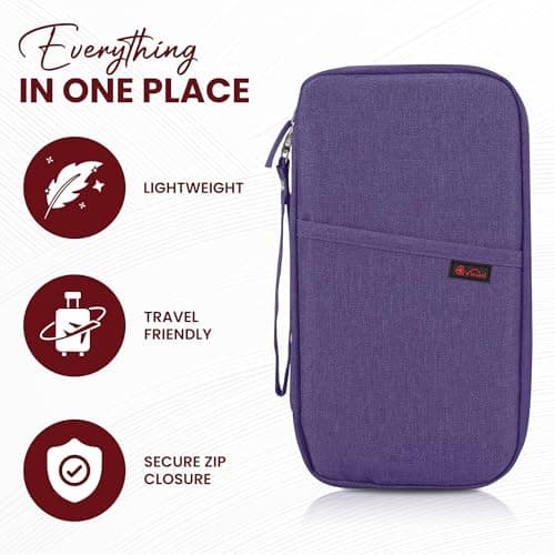 Vinsani Passport Holder Travel Wallet, RFID Blocking Document Organiser — view 2