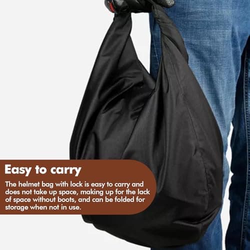 BOROCO Motorcycle Helmet Bag, Waterproof Motorbike Helmet Storage Bag with Combination Lock, Anti-Theft 30L Large Oxford Travel Carrier for Riding Gear & Sports (67x54cm) — view 6