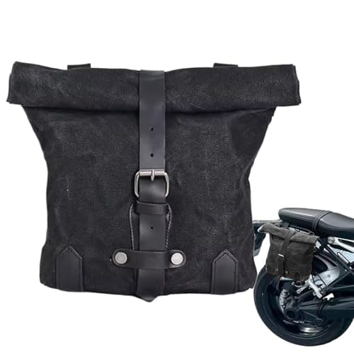 Motorcycle Saddle Bags- 1000g Panniers Side Throw Over Saddle Bags | Waterproof Vintage Oil Waxed Canvas Motorcycle Saddlebags, Motorcycles Tool Bag, Motorcycles Saddlebags for Maintenance Equipment